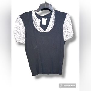 Worthington Black/Zebra Print Blouse